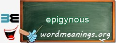 WordMeaning blackboard for epigynous